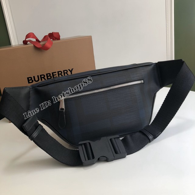 Burberry專櫃新款男士腰包 巴寶莉London格紋腰包胸包挎包 yxb1460